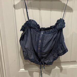 Free People Navy Blue Crop Top